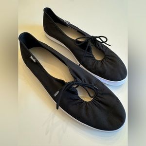Black ballet flat sneakers, Keds, “Mira Canvas,” women size 8.5 or 9, EUR 39.5
